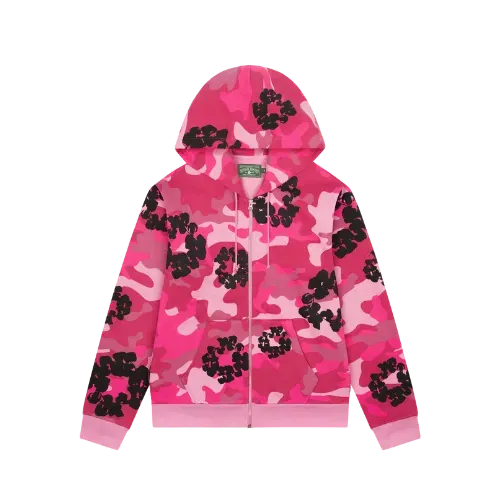 Moletom Denim Tears Camo Cotton Wreath Zip Pink - Droper