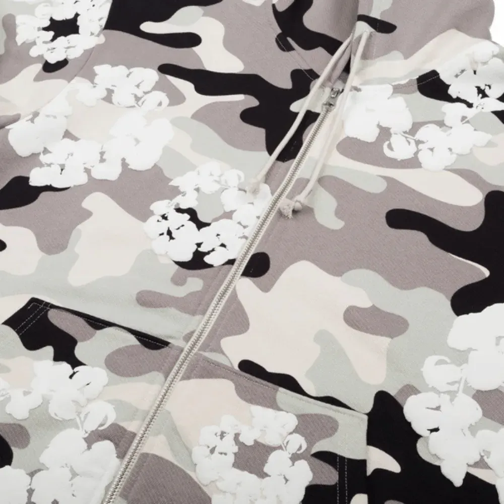 Moletom Denim Tears Camo Cotton Wreath Zip White foto 2