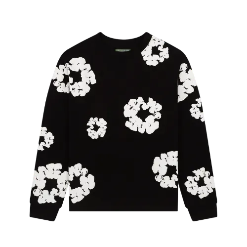 Camiseta Denim Tears Long Sleeve Cotton Wreath Black - Droper