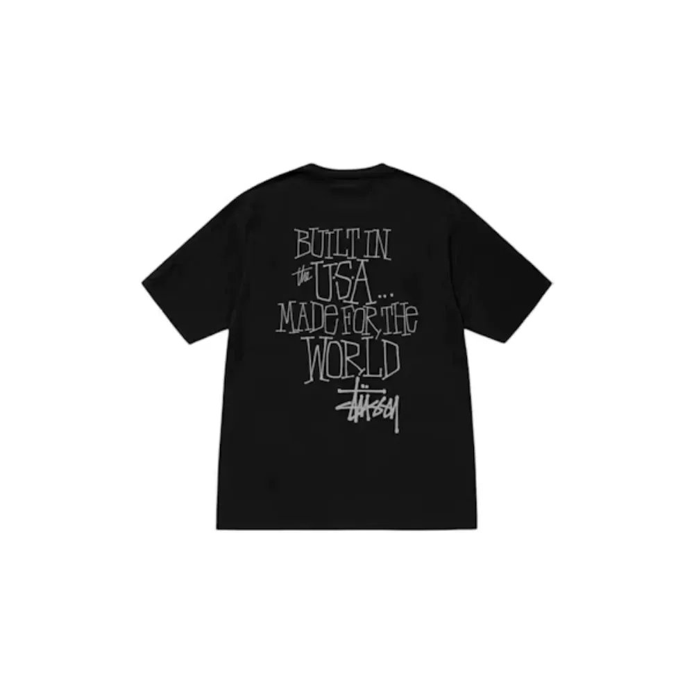 Camiseta Stussy Built In USA Pigment Dyed Black foto 1