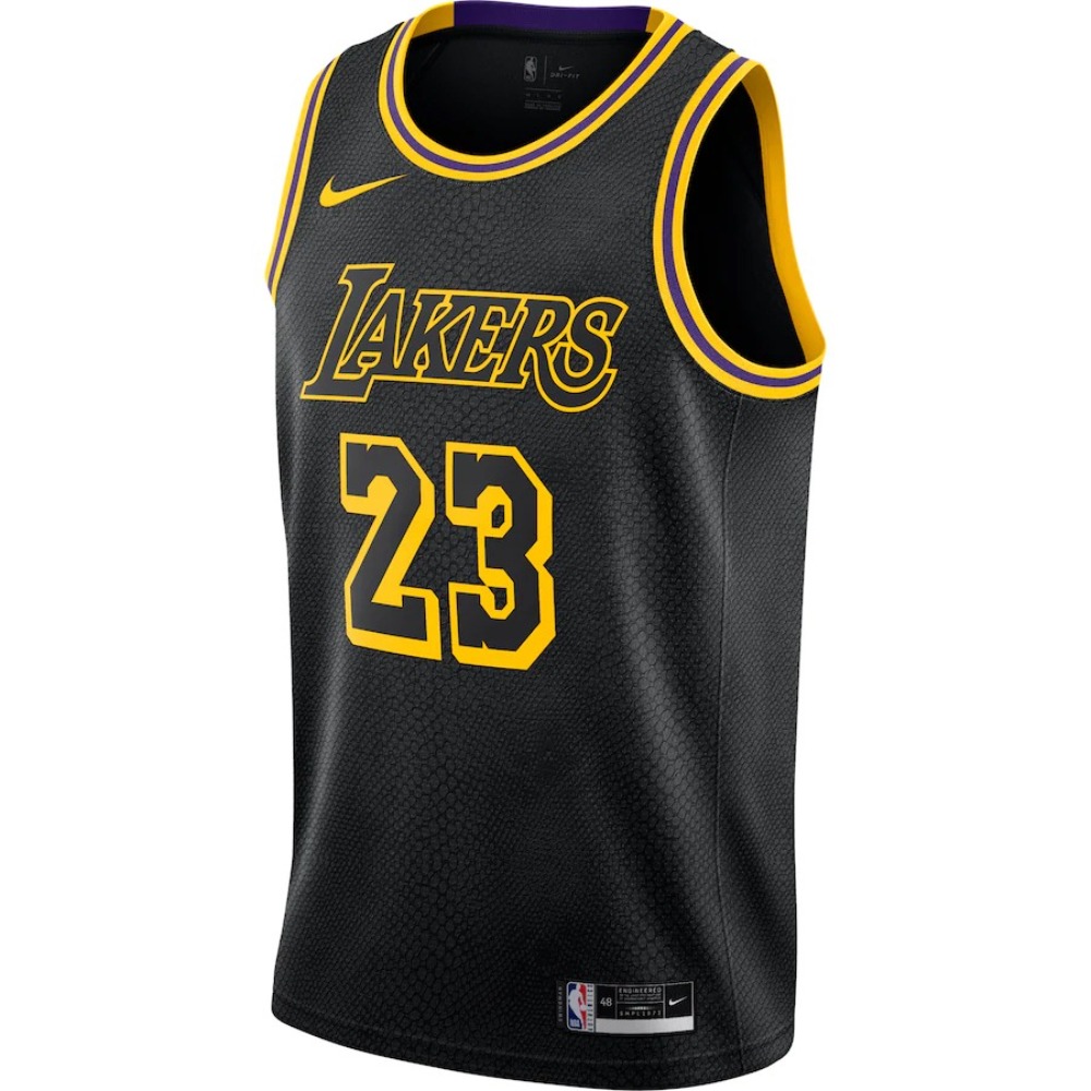Regata NBA Nike Los Angeles Lakers Black Mamba nº 23 Lebron James Swingman