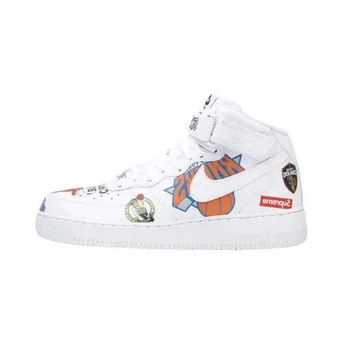 Nike Air Force 1 Mid Supreme NBA White - Droper