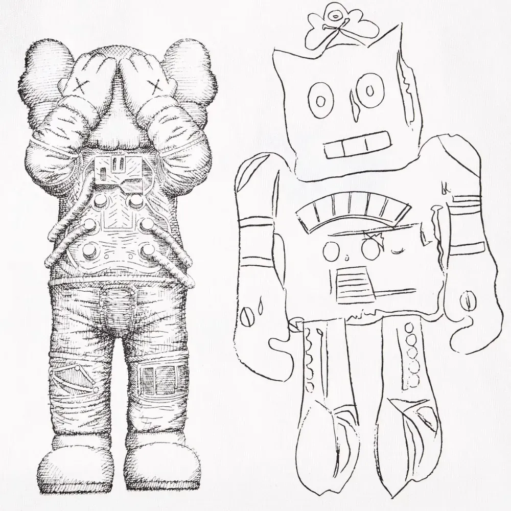 KAWS + Warhol x Uniqlo Tote Bag 2-Way Off White foto 1