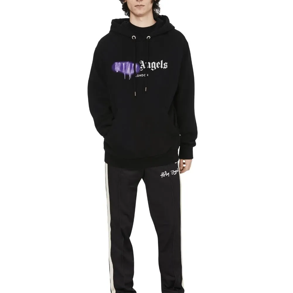 Moletom Palm Angels London Sprayed Black Purple foto 2
