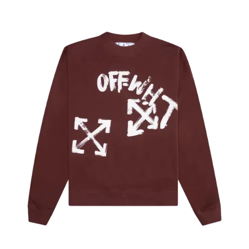 Moletom Off-White Paint Script Skate Crewneck Barolo White