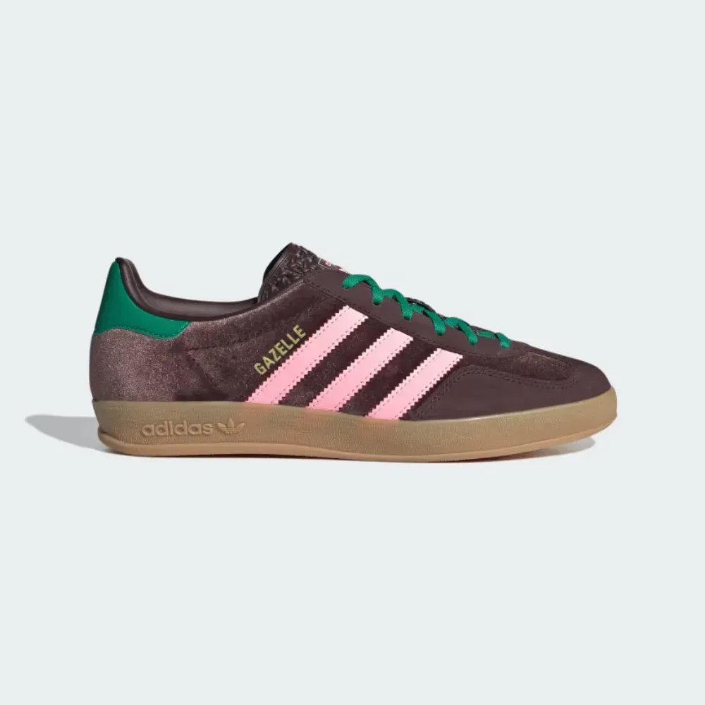 adidas Gazelle Indoor Dark Brown Glow Pink Court Green foto 1