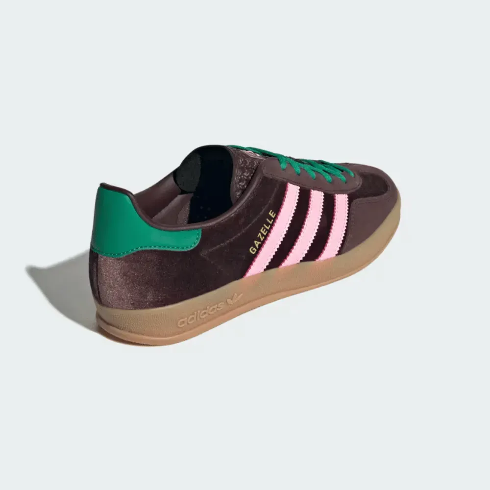 adidas Gazelle Indoor Dark Brown Glow Pink Court Green foto 4
