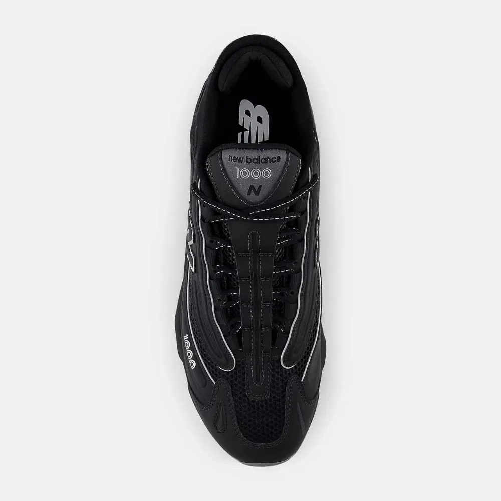 New Balance 1000 Black White Silver Metallic - Droper