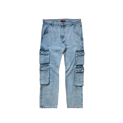 Calça Jeans Cargo Impie Finesse Azul Claro
