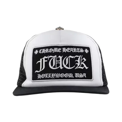 Boné Chrome Hearts FUCK Hollywood Trucker Black White
