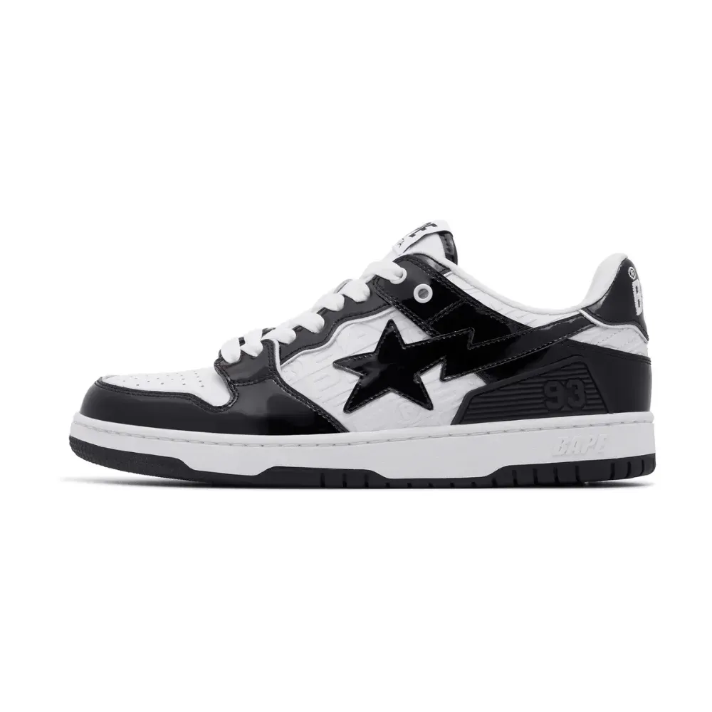 A Bathing Ape BAPE SK8 Sta Low Black White foto 1
