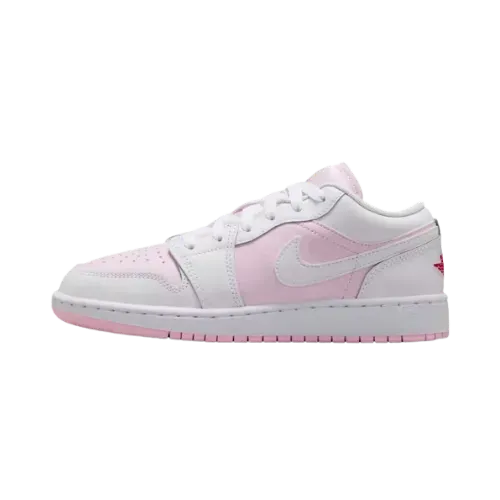 Air Jordan 1 Low GS Pink Foam Fire Red White