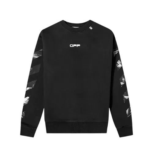 Moletom Off-White Paint Script Skate Crewneck Barolo White - Droper