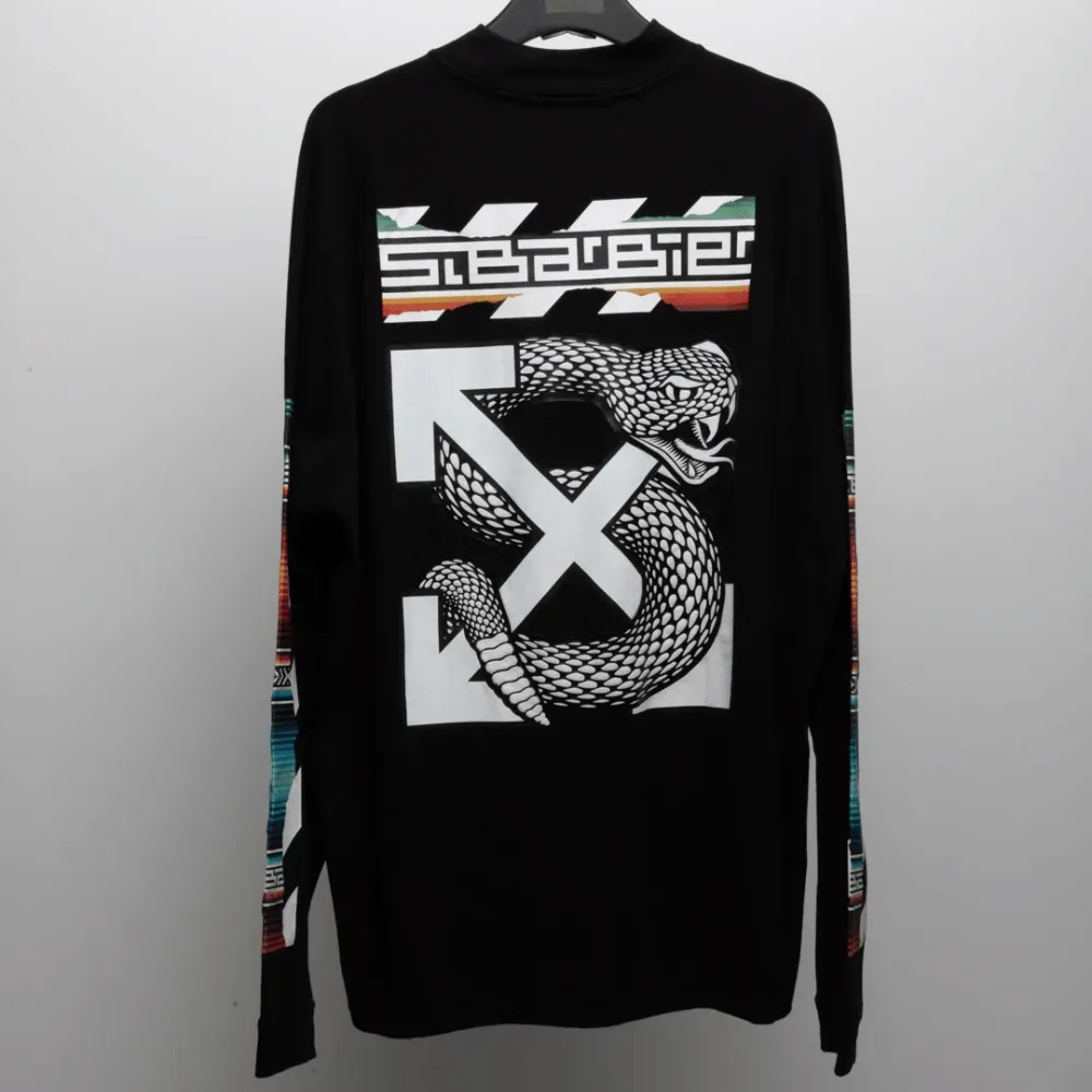 Sal Barbier x Off-White Camiseta Embroidered Arrow Long Sleeve Cotton Black foto 1