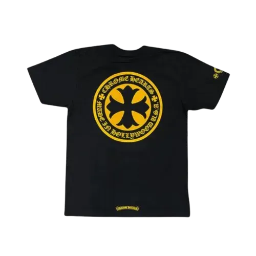 Camiseta Chrome Hearts Hollywood Yellow Plus Cross Black