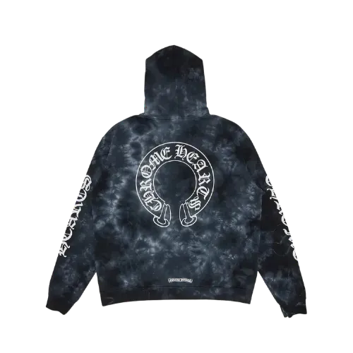 Moletom Chrome Hearts Horseshoe Tie Dye Blue Grey