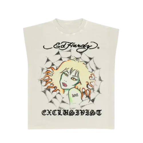 Ed Hardy x Exclusiviist 1of1 Camiseta The G1RLnextdoor Sleeveless Off White