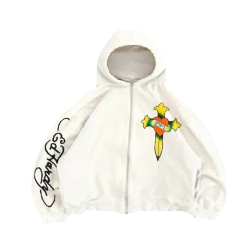Ed Hardy x Exclusiviist 1of1 Moletom Love is a Gamble Zip Up Off