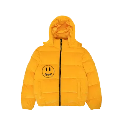 Jaqueta Drew House Plush Hooded Puffer Golden Yellow