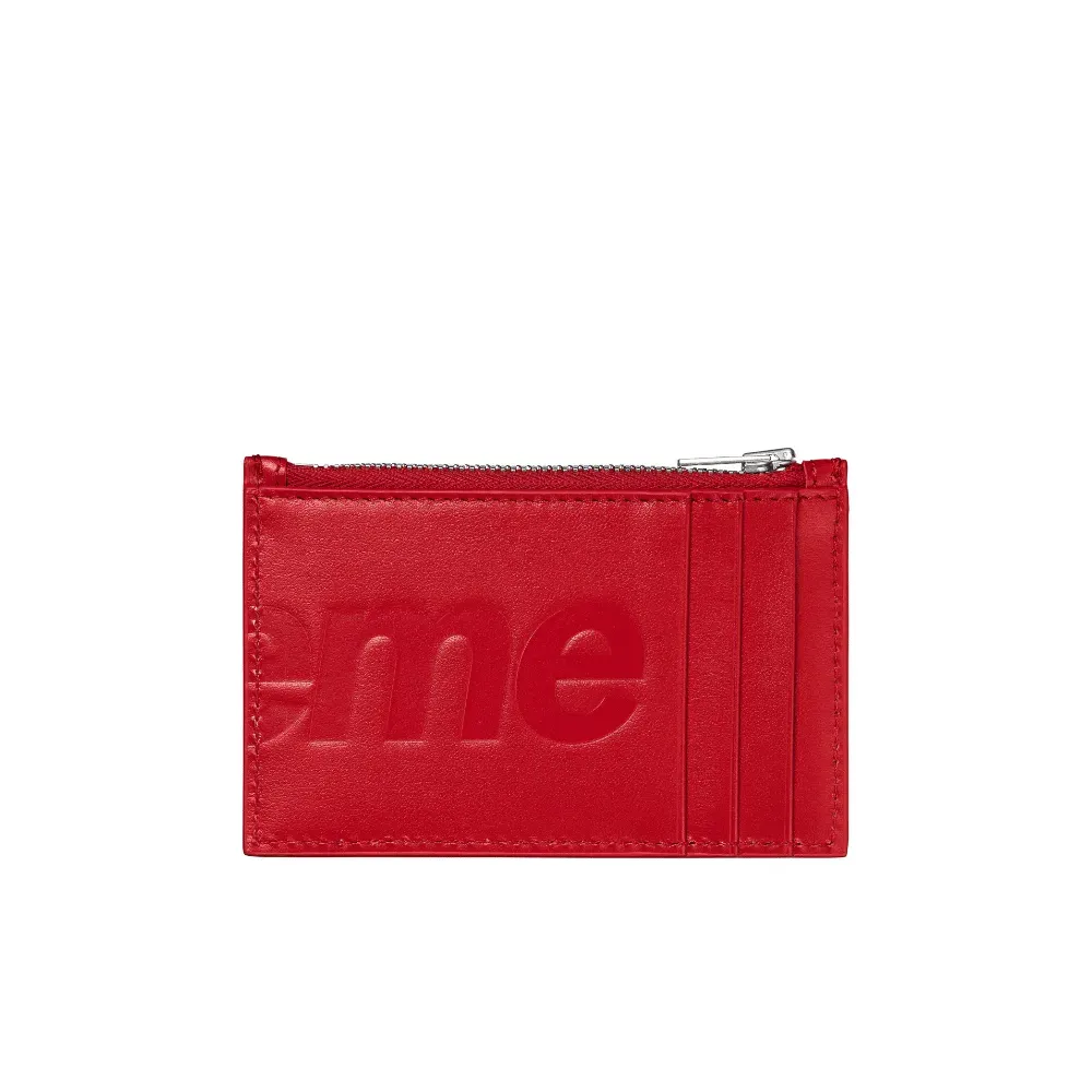 Porta-cartões Supreme Leather Zip Red - Droper