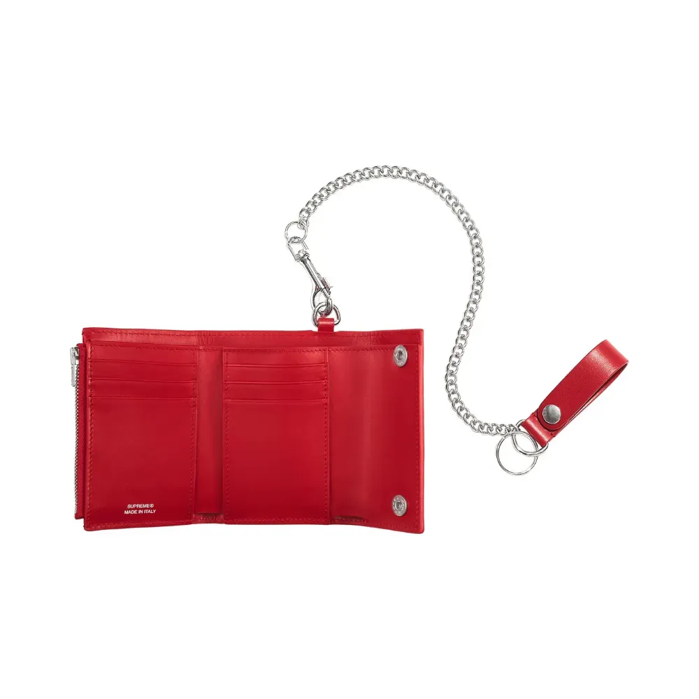 Carteira Supreme Leather Chain Red FW25-W8 - Droper