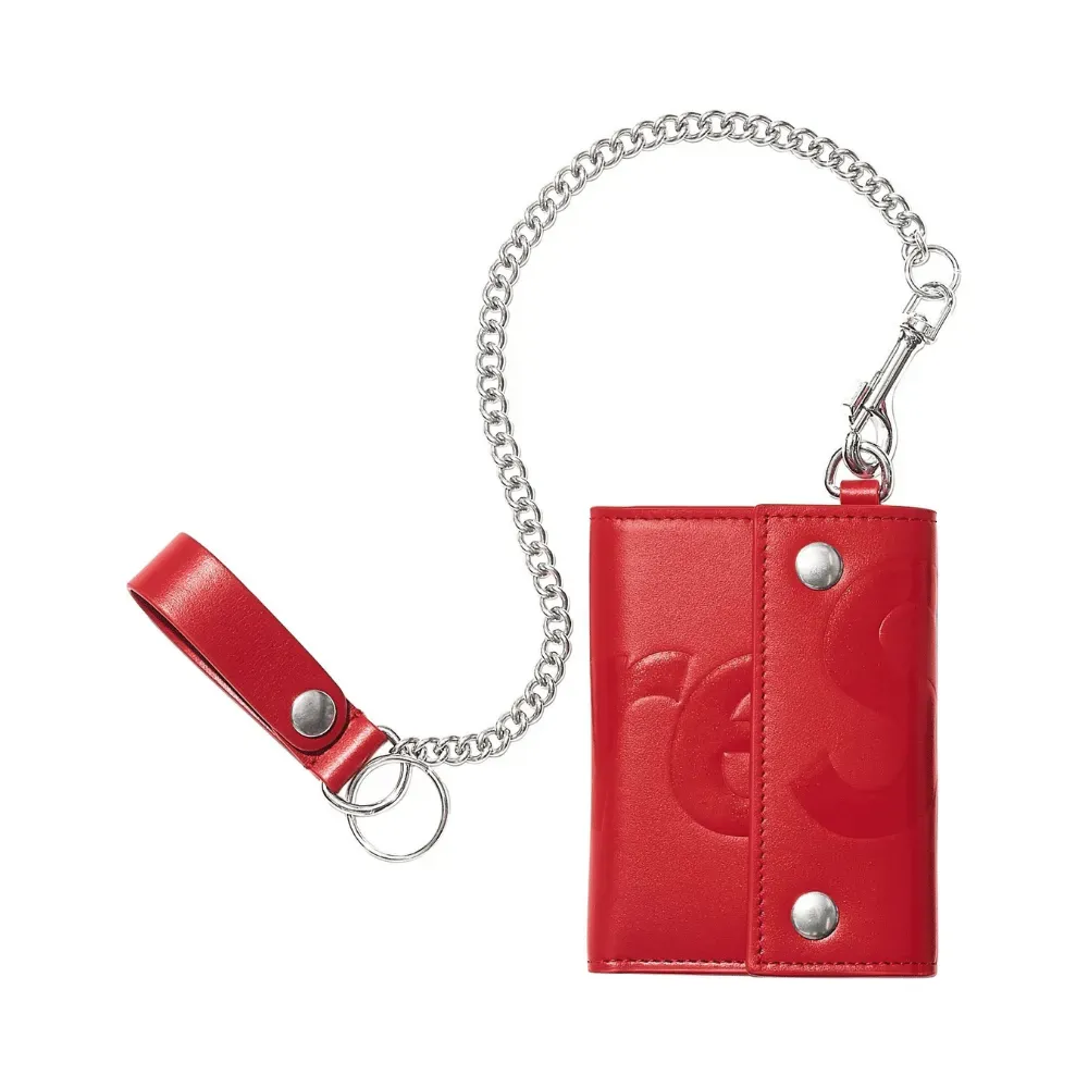 Carteira Supreme Leather Chain Red FW25-W8 - Droper