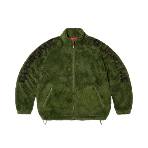 Jaqueta Supreme Shoulder Logo Fleece Green - Droper