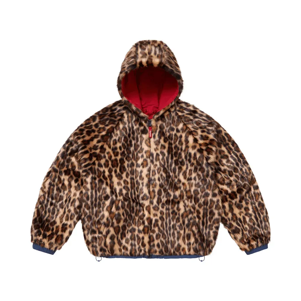 パーカー Supreme Fur Pullover Jaqueta Supreme Faux Fur Reversible Hooded Track Red - Droper