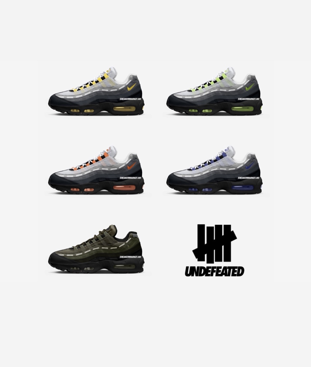 Undefeated x Nike Air Max 95 celebra 30 anos com cinco novas cores