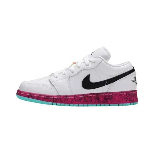 Air Jordan 1 Low GS Multi-Color Midsoles White