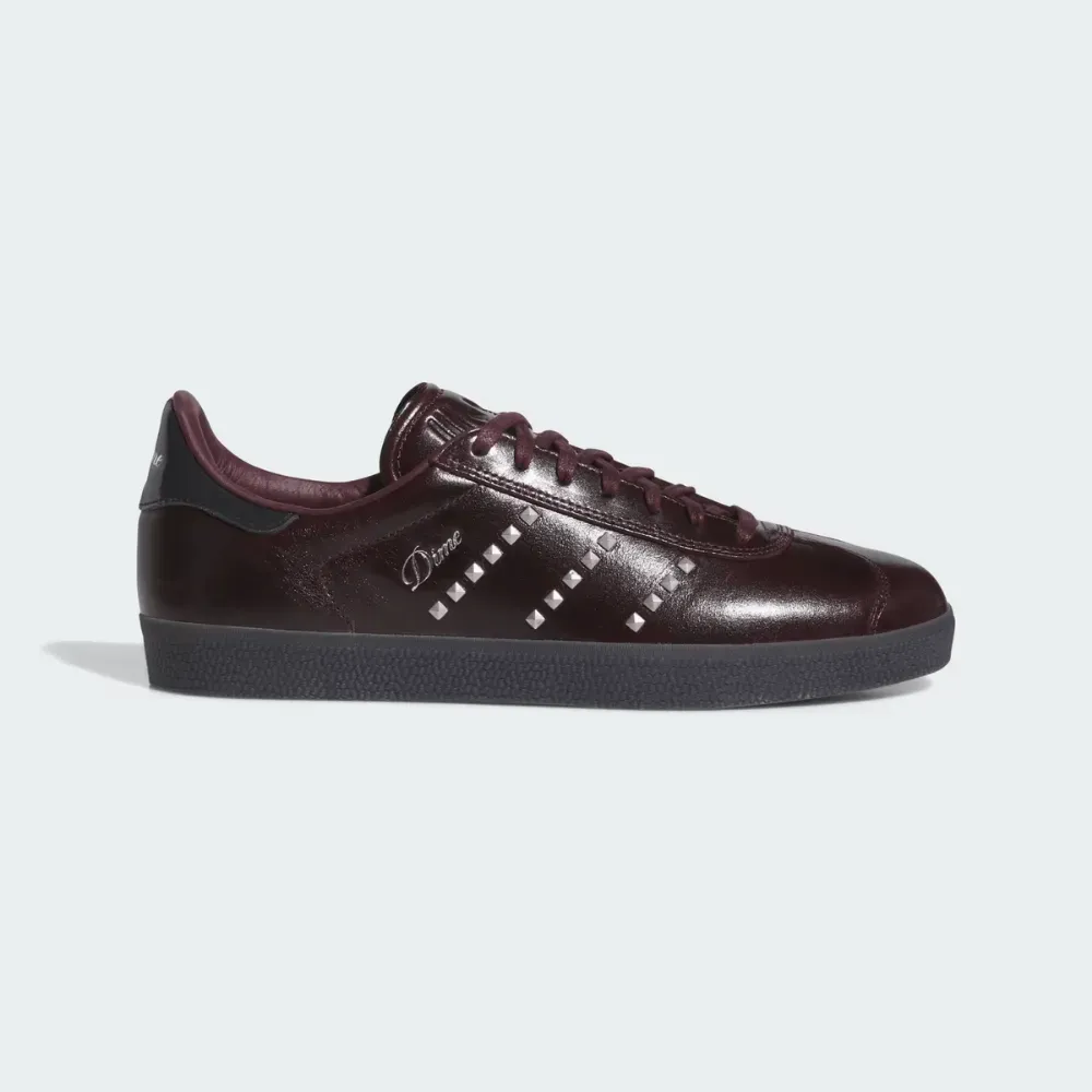 Dime x adidas Gazelle ADV Maroon Silver Metallic - Droper