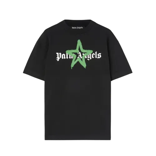 Camiseta Palm Angels Star Sprayed Black Green
