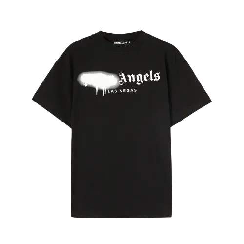 Camiseta Palm Angels Las Vegas Sprayed Logo Black White