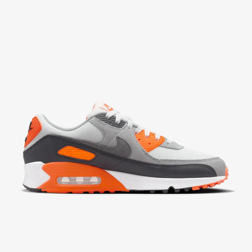 Nike Air Max 90 Summit White Safety Orange Dark Smoke Grey - Droper