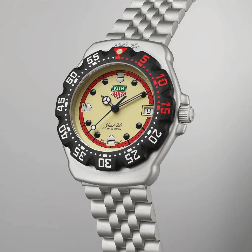 KITH×TAG HEUER FORMULA 1 限定版 Kith x Tag Heuer Relógio Formula 1 Stainless Steel Beige Red - Droper