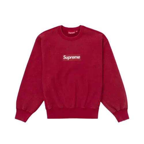 Crewneck Supreme Washed Box Logo Red - Droper