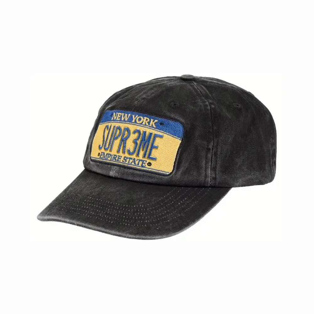 Boné Supreme License Plate 6-Panel Black - Droper