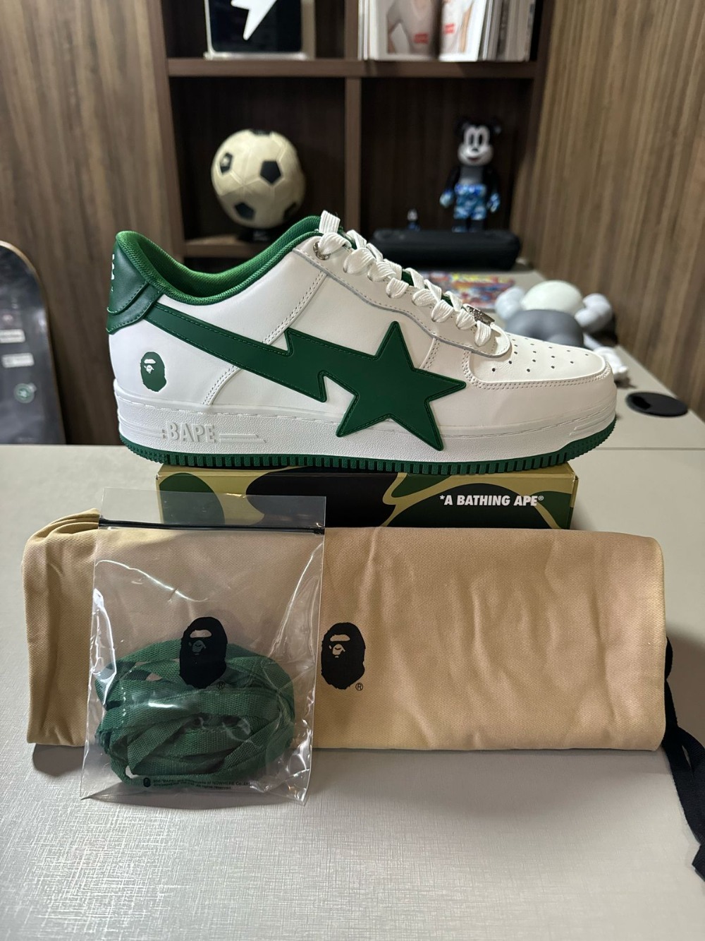 A Bathing Ape Bape Sta OS #2 White Green