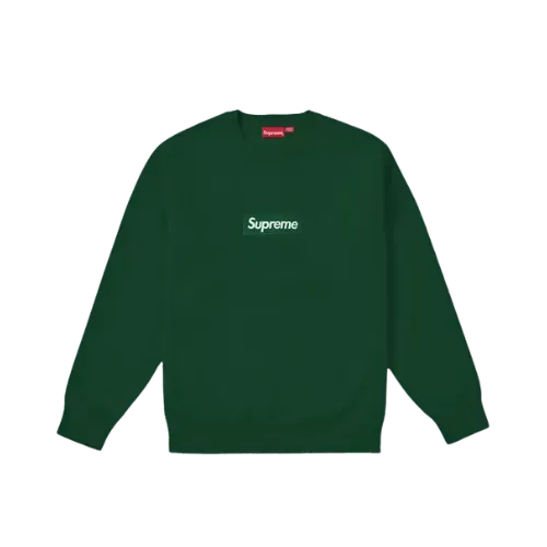 Crewneck Supreme Box Logo Dark Green - Droper