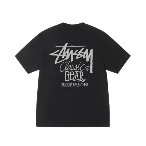 Camiseta Stüssy Double Dragon Pigment Dyed Tee Black - Droper