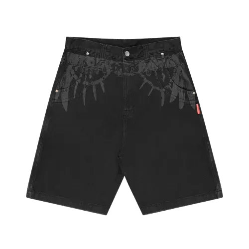 Bermuda Mad Enlatados Jeans Cinto Tribal Black