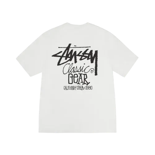 Camiseta Stussy Classic Gear Pigment Dyed Natural - Droper