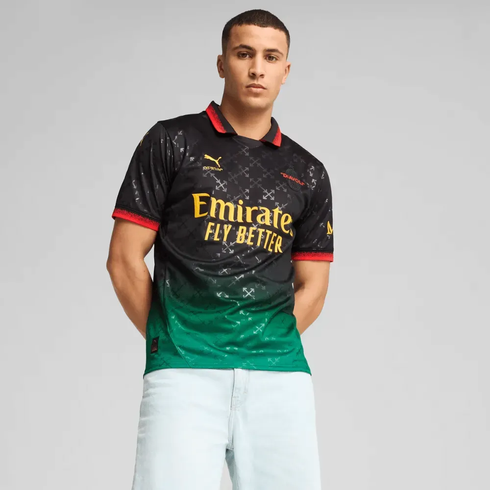 Off-White x Puma Camiseta AC Milan Torcedor Jersey Black Power