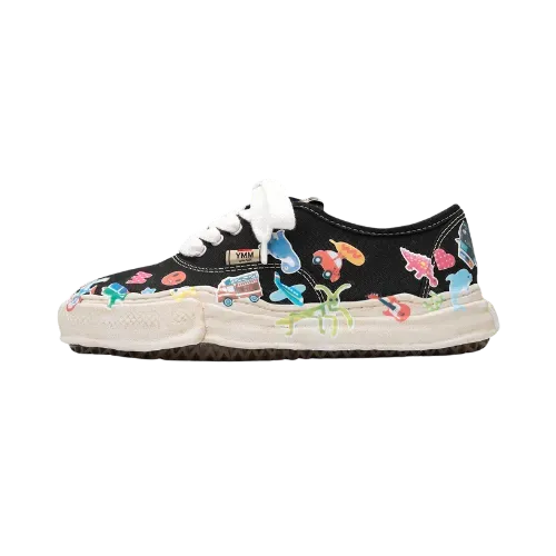 Maison Mihara Yasuhiro Baker OG Sole Sticker Printed Canvas Low Black