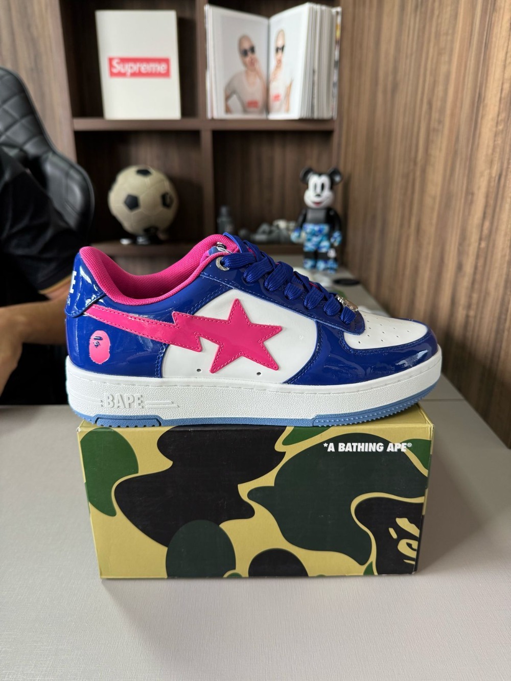 A Bathing Ape Bape Sta #1 Navy Pink
