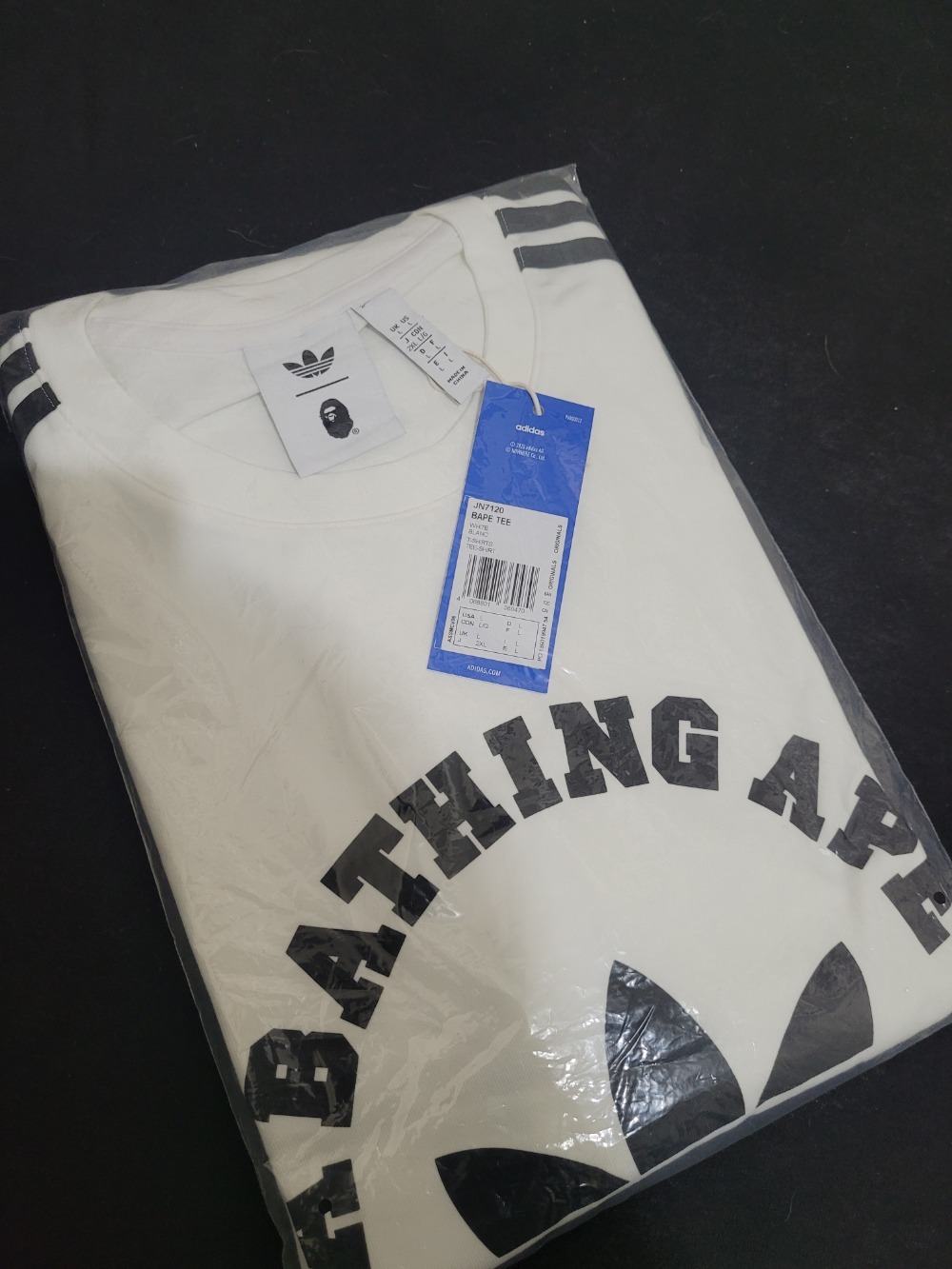 BAPE x adidas Camiseta White — G, Novo