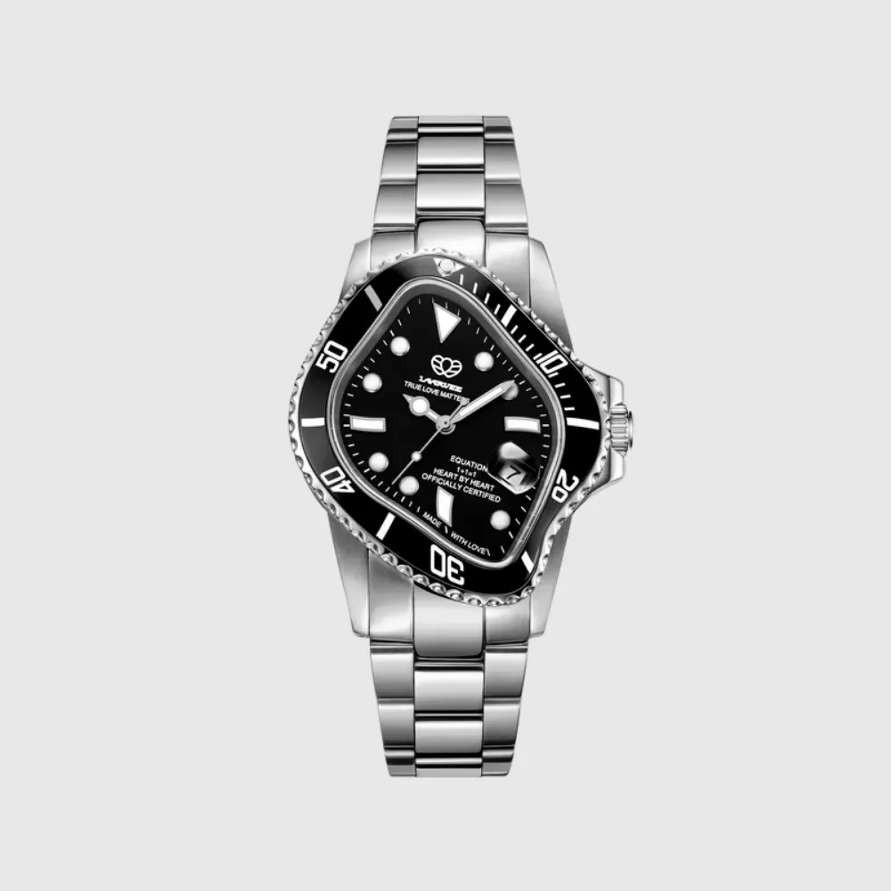 Relógio LAARVEE PEA001 Silver Precision Steel Ceramic Bezel Dial