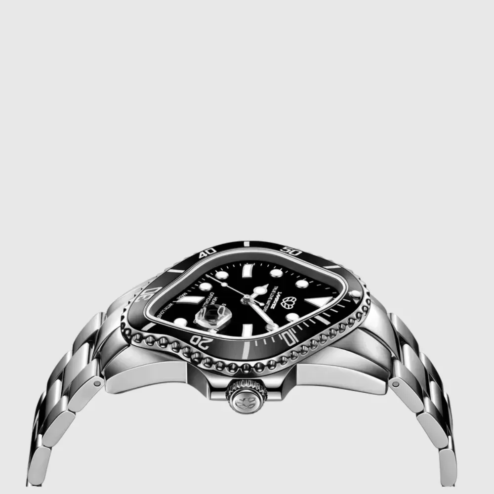 Relógio LAARVEE PEA001 Silver Precision Steel Ceramic Bezel Dial