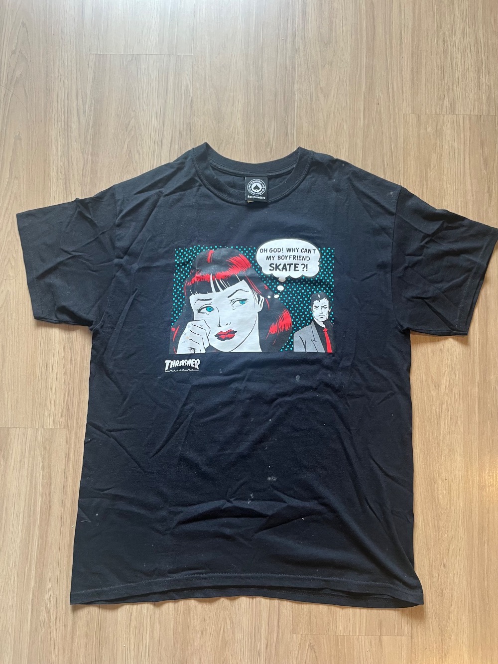 Camiseta Thrasher Magazine - Black “OH GOD! WHY CANT MY BOYFRIEND SKATE?”