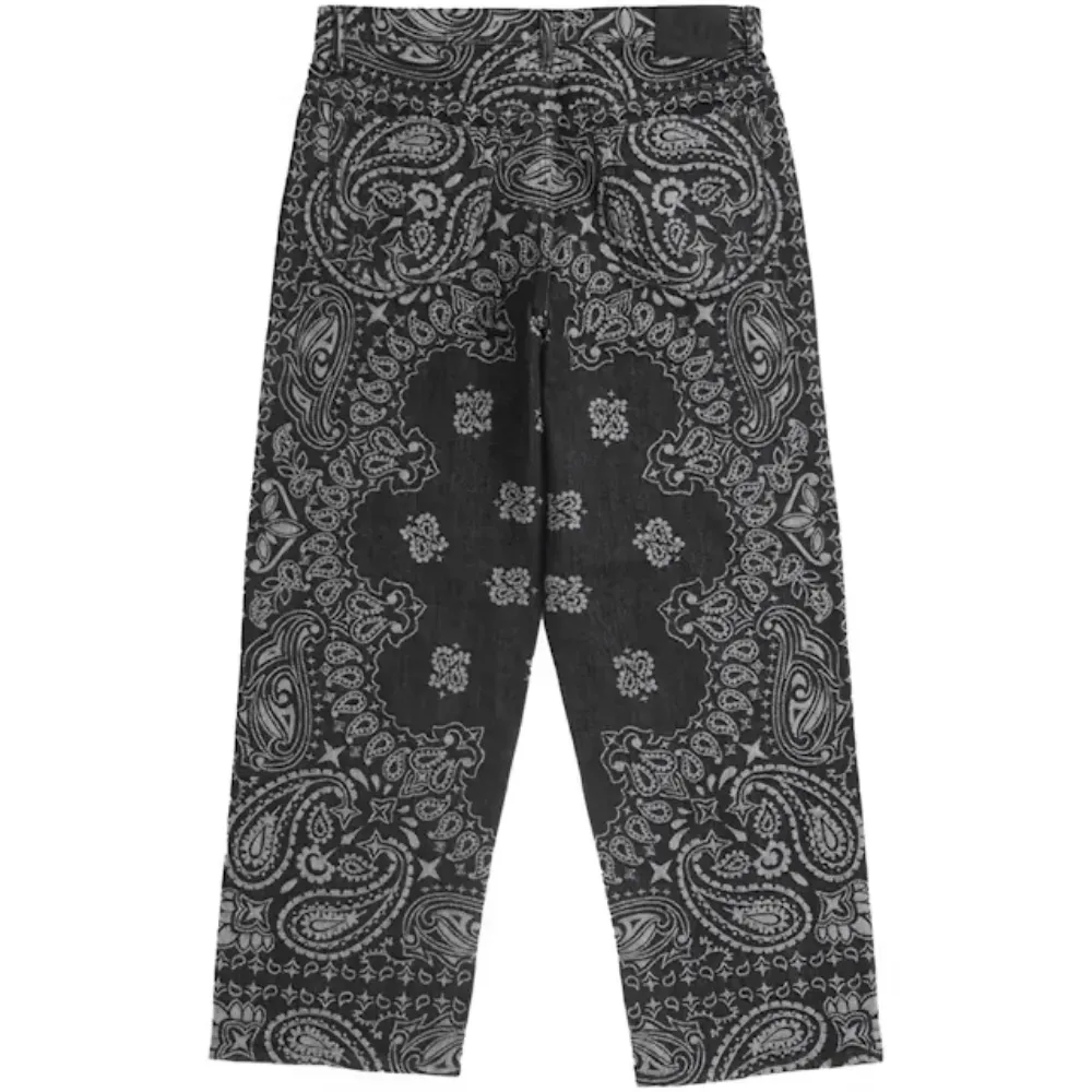 Calça Supreme Bandana Jacquard Baggy Jean Black - Droper